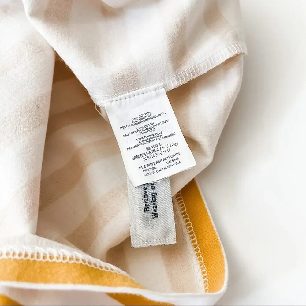 J.Crew Top Off the Shoulder Striped Tie Sleeve L